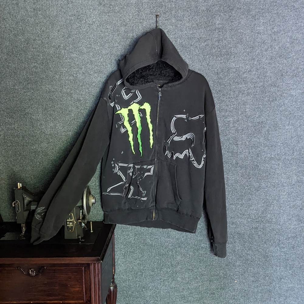 XL Fox / Monster Hoodie ( with a rip in the hood )